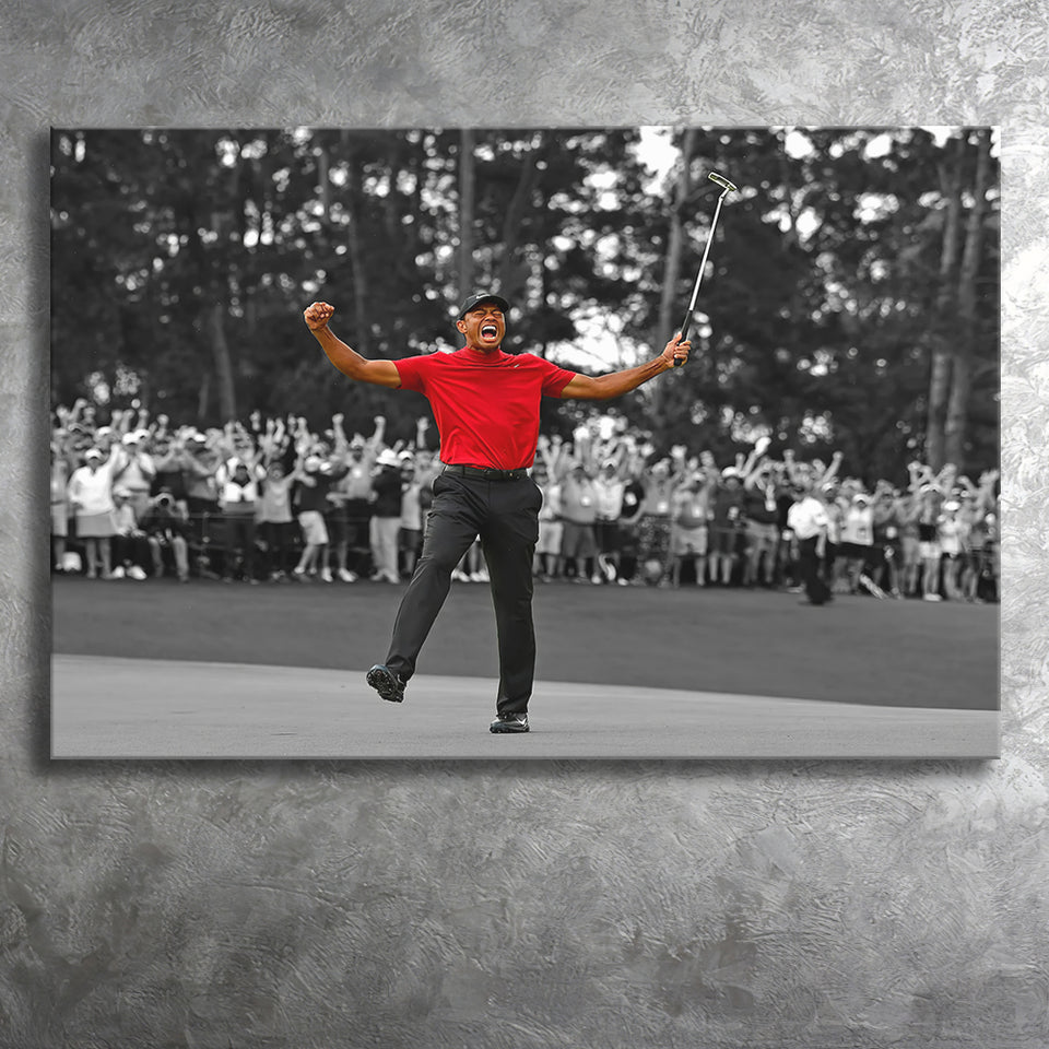 American Golfer T Woods Wins Masters Tournament Canvas Prints Wall Art - Painting Canvas, Art Prints, Wall Decor