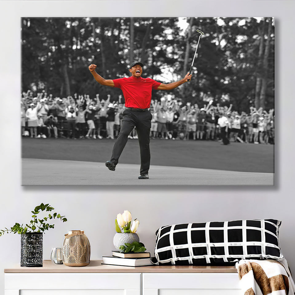 American Golfer T Woods Wins Masters Tournament Canvas Prints Wall Art - Painting Canvas, Art Prints, Wall Decor