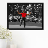 American Golfer T Woods Wins Masters Tournament Framed Canvas Prints Wall Art - Painting Canvas, Floating Frame, Wall Decor