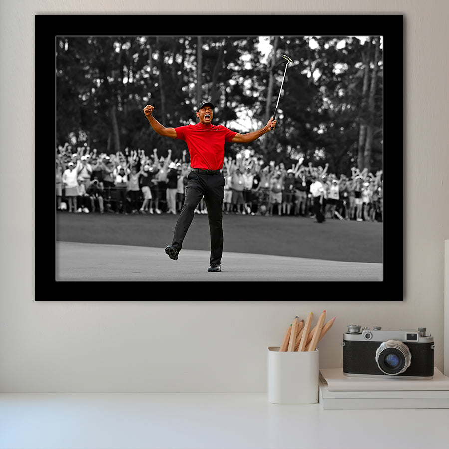 American Golfer T Woods Wins Masters Tournament Framed Art Prints Wall Art Decor - Painting Prints, Framed Picture