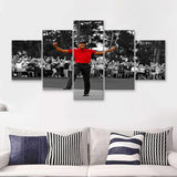 American Golfer T Woods Wins Masters Tournament 5 Pieces Canvas Prints Wall Art - Painting Canvas, Multi Panel
