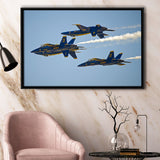 American Patriotic Blue Angels Us Navy Gorgeous Scene Framed Canvas Prints Wall Art Decor - Painting Canvas, Black Framed Picture