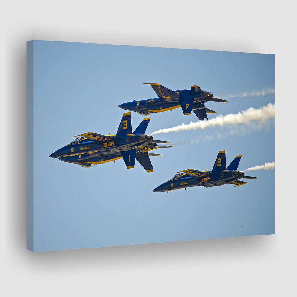 American Patriotic Blue Angels Us Navy Gorgeous Scene Canvas Prints Wall Art Decor - Painting Canvas, Art Prints, Ready to Hang