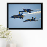 American Patriotic Blue Angels Us Navy Gorgeous Scene Framed Canvas Prints Wall Art Decor - Painting Canvas, Black Framed Picture