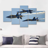 American Patriotic Blue Angels Us Navy Gorgeous Scene 5 Piece Canvas Prints Wall Art Decor - Painting Canvas, Multi Panels