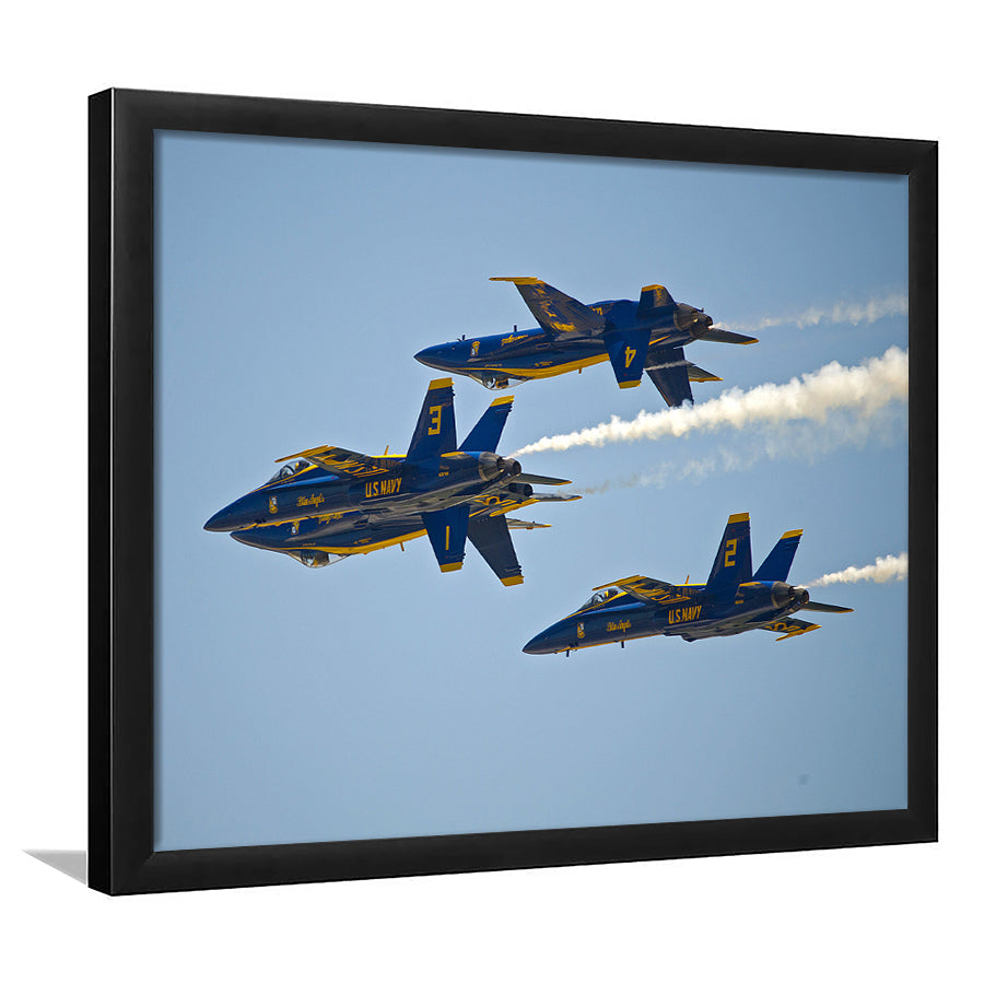 American Patriotic Blue Angels Us Navy Gorgeous Scene Framed Art Prints Wall Decor - Painting Art, Framed Picture, Ready to Hang