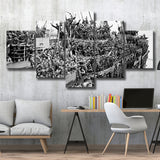 American Soldiers Returning Home Black And White Print, Wwii 5 Panels, Canvas Prints Wall Art Decor, Large Canvas Art