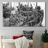 American Soldiers Returning Home Black And White Print, Wwii Larger Canvas Art, 5 Piece Canvas Prints Wall Art Decor