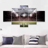 American Football Stadium Field  5 Pieces Canvas Prints Wall Art - Painting Canvas, Multi Panel, Home Wall Decor, For Sale