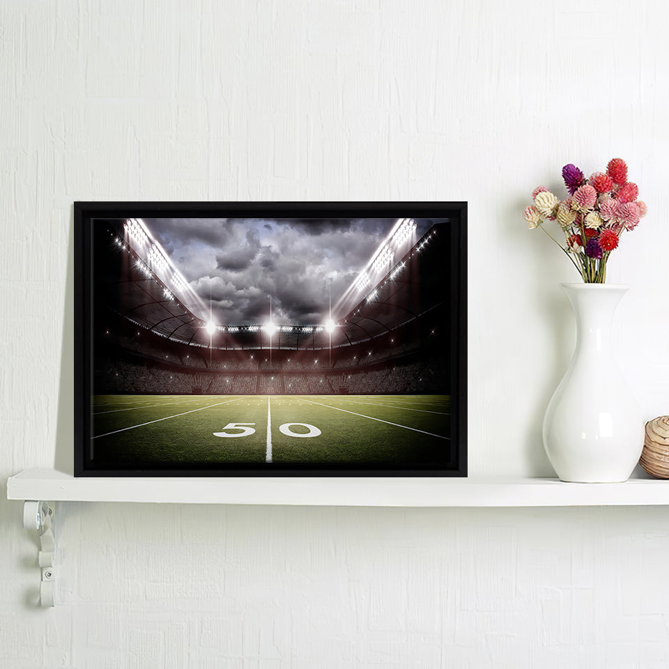 American Football Stadium Field Framed Canvas Prints Wall Art - Painting Prints, Home Wall Decor, Painting Canvas