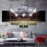 American Football Stadium Field  5 Pieces Canvas Prints Wall Art - Painting Canvas, Multi Panel, Home Wall Decor, For Sale