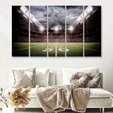 American Football Stadium Field 5 Pieces Canvas Prints Wall Art Decor - Painting Canvas,Multi Panel,Painting Prints,For Sale
