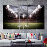 American Football Stadium Field 5 Pieces Canvas Prints Wall Art Decor - Painting Canvas,Multi Panel,Painting Prints,For Sale