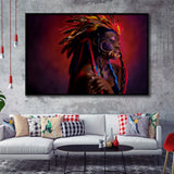 American Indian Framed Canvas Prints Wall Art Decor, Framed Picture, Floating Frame