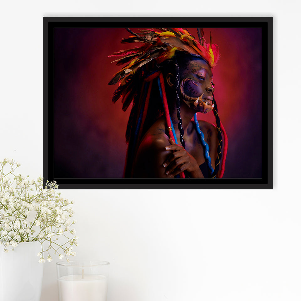 American Indian Framed Canvas Prints Wall Art Decor, Framed Picture, Floating Frame