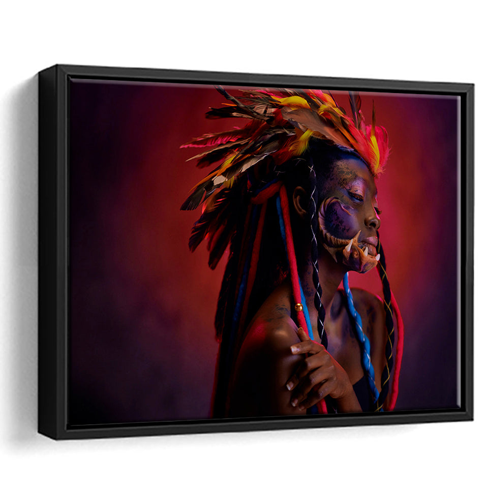 American Indian Framed Canvas Prints Wall Art Decor, Framed Picture, Floating Frame