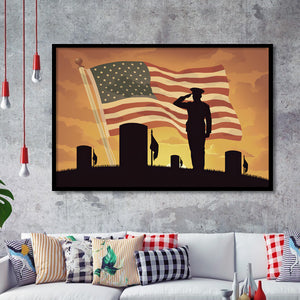 American veteran Art Framed Art Prints Wall Decor - Framed Painting, Veteran Gift
