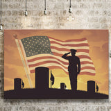 American veteran Art Canvas Prints Wall Art - Painting Canvas, Veteran Gift, Print for Sale
