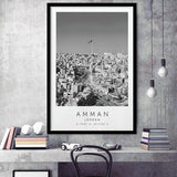 Amman, Jordan Black And White Art Framed Art Prints Wall Art Decor, Framed Picture