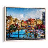 Amsterdam, Amsterdam Painting, Framed Canvas Prints Wall Art Home Decor,Floating Frame, Ready to Hang
