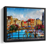Amsterdam, Amsterdam Painting, Framed Canvas Prints Wall Art Home Decor,Floating Frame, Ready to Hang