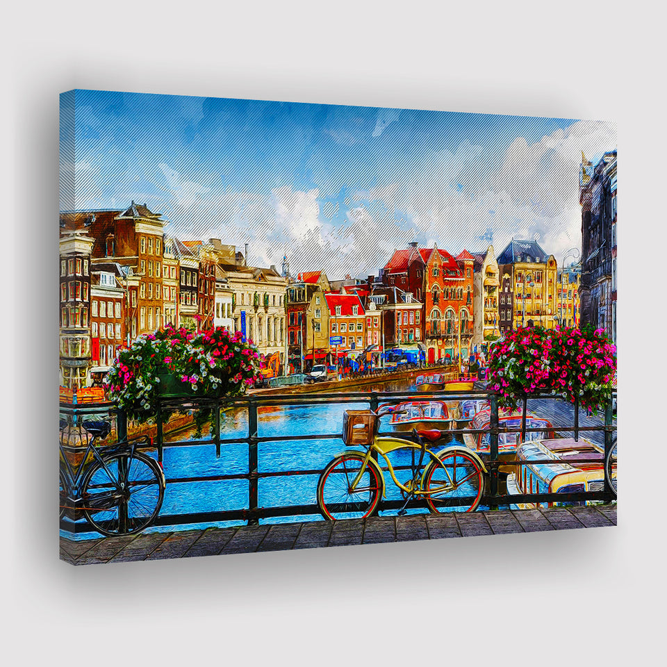 Amsterdam, Amsterdam Painting, Canvas Prints Wall Art Home Decor