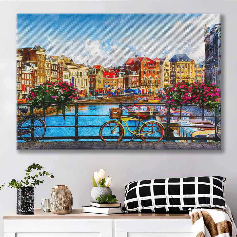 Amsterdam, Amsterdam Painting, Canvas Prints Wall Art Home Decor