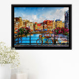 Amsterdam, Amsterdam Painting, Framed Canvas Prints Wall Art Home Decor,Floating Frame, Ready to Hang