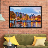 Amsterdam Colorful City Landscape Framed Art Prints Wall Decor - Painting Prints, Framed Picture, Home Decor