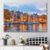 Amsterdam Colorful City Landscape Canvas Prints Wall Art Decor - Paiting Canvas, Art Prints, Wall Decor, For Sale