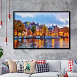 Amsterdam Colorful City Landscape Framed Art Prints Wall Decor - Painting Prints, Framed Picture, Home Decor
