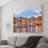 Amsterdam Colorful City Landscape Canvas Prints Wall Art Decor - Paiting Canvas, Art Prints, Wall Decor, For Sale