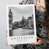 Amsterdam, Netherlands Black And White Art Canvas Prints Wall Art Home Decor