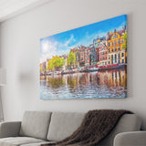 Amsterdam Old City Spring Landscape Canvas Prints Wall Art Decor - Paiting Canvas, Art Prints, Wall Decor, For Sale