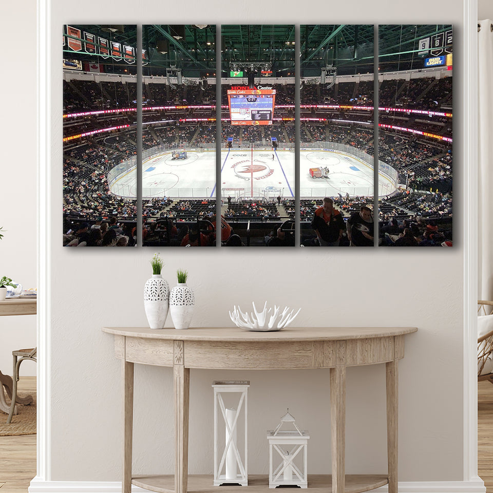 Anaheim Ducks Wall Art Honda Center Stadium Canvas Prints Hockey,Multi Panels B,Sport Stadium Art Prints, Fan Gift