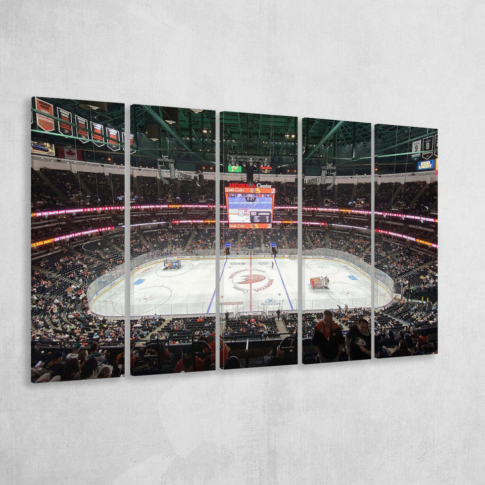 Anaheim Ducks Wall Art Honda Center Stadium Canvas Prints Hockey,Multi Panels B,Sport Stadium Art Prints, Fan Gift