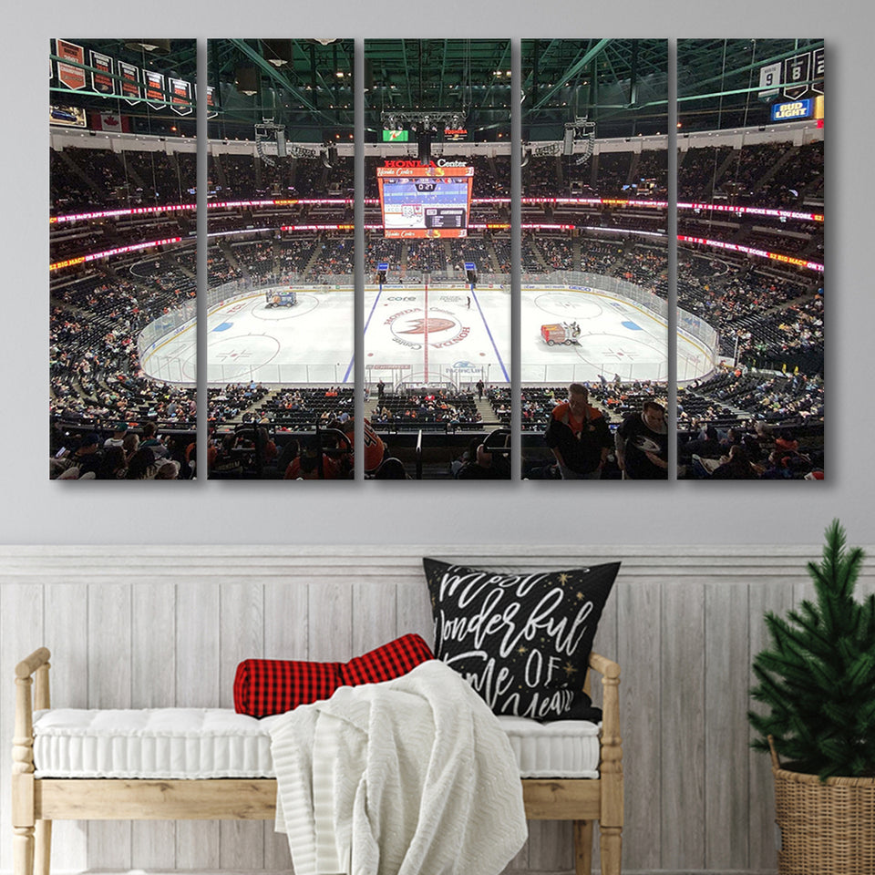 Anaheim Ducks Wall Art Honda Center Stadium Canvas Prints Hockey,Multi Panels B,Sport Stadium Art Prints, Fan Gift