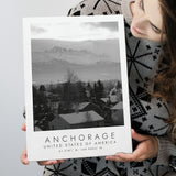 Anchorage, Alaska Usa Black And White Art Canvas Prints Wall Art Home Decor