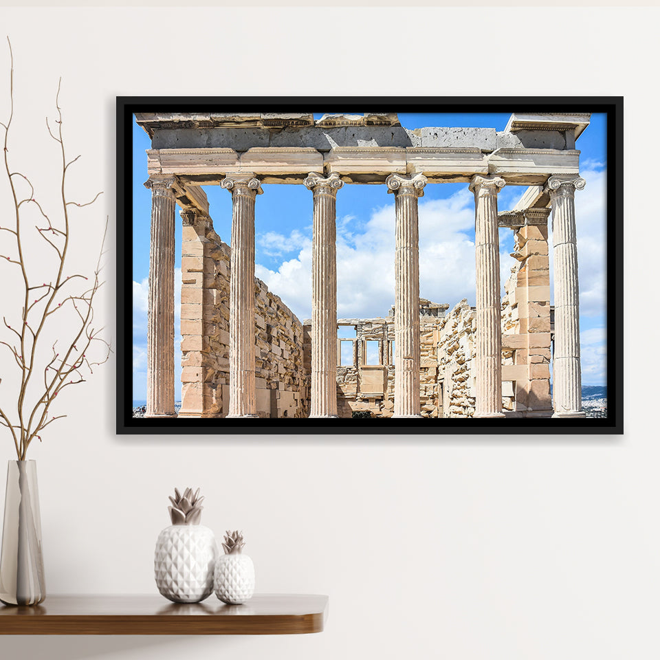 Ancient Greek Architecture Greece Wall Art Framed Canvas Prints Wall Art Decor, Framed Picture, Floating Frame