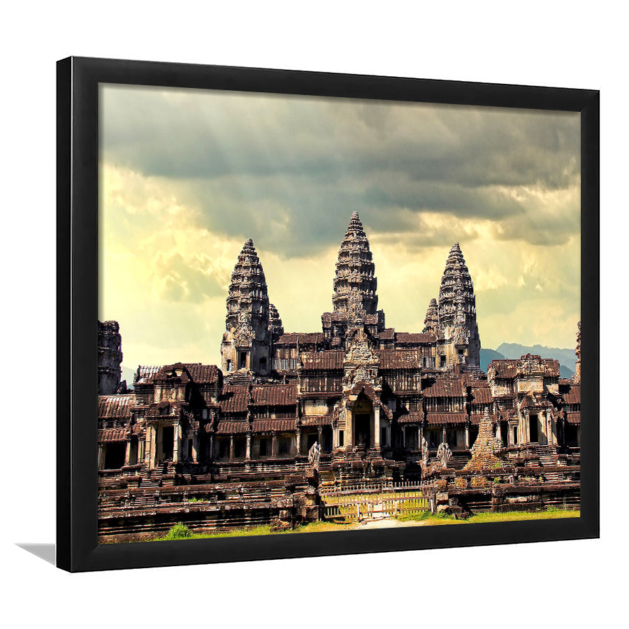Ancient Khmer Temple, Ancient Architecture Framed Art Prints Wall Art Decor,Black Frame, Ready to hang