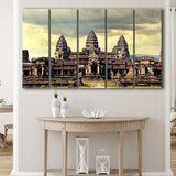 Ancient Khmer Temple, Ancient Architecture 5 Panels B,Large Canvas,Canvas Prints Wall Art Home Decor