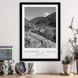 Andorra La Vella, Andorra Black And White Art Framed Art Prints Wall Art Decor, Framed Picture