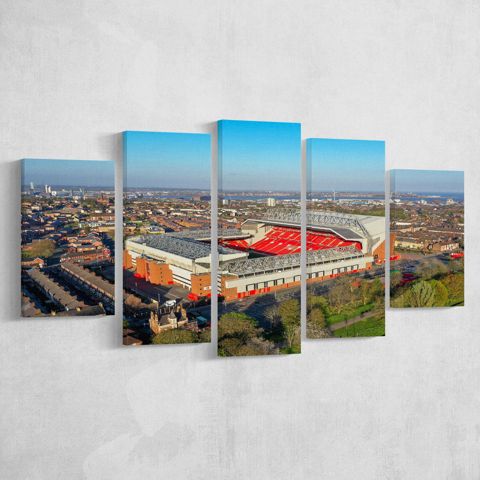 Anfield Liverpool Aerial View, Stadium Canvas, Sport Art, Large Canvas, Multi Panels, Canvas Prints Wall Art Decor