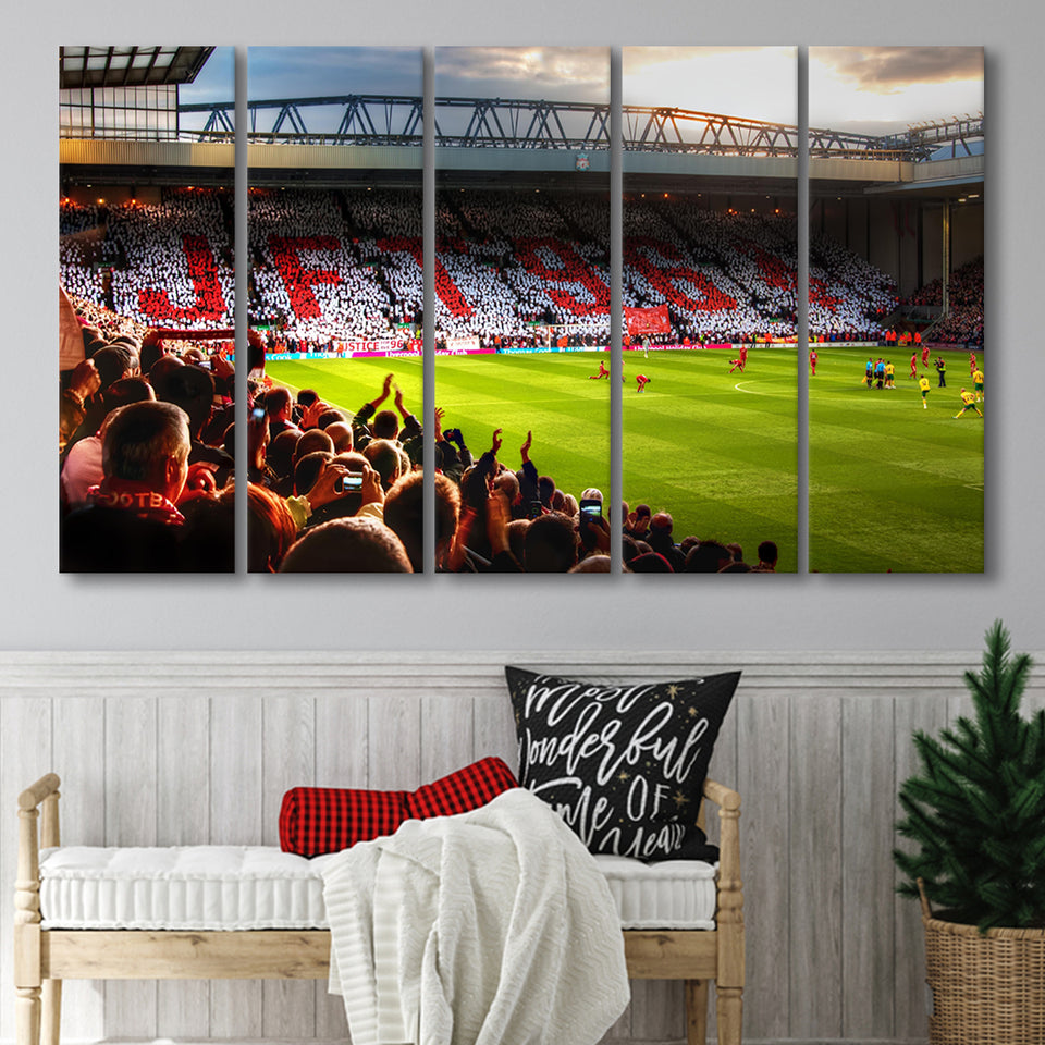 Anfield Road United Kingdom, Stadium Canvas, Sport Art, Gift for him, Multi Panels B, Canvas Prints Wall Art Decor