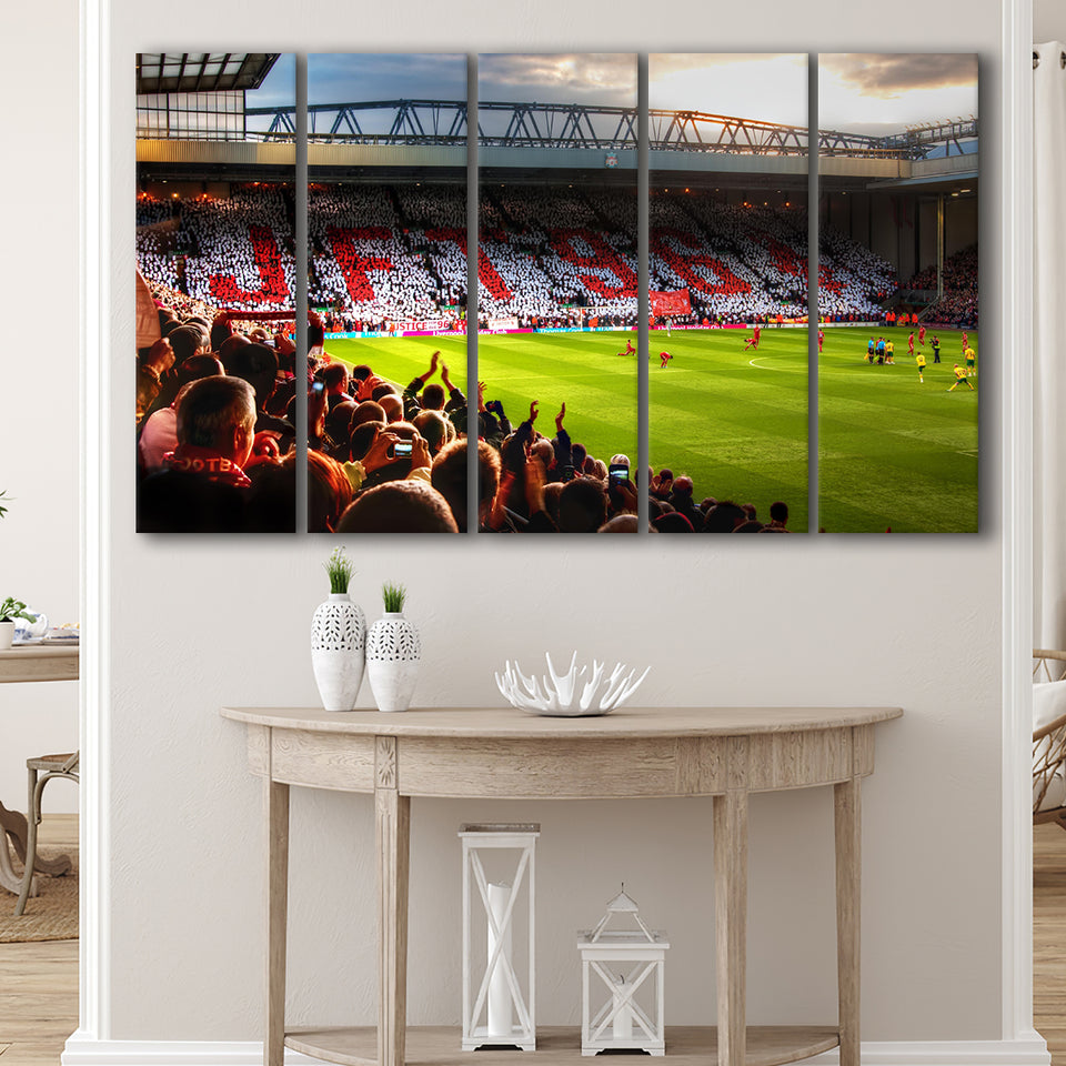 Anfield Road United Kingdom, Stadium Canvas, Sport Art, Gift for him, Multi Panels B, Canvas Prints Wall Art Decor