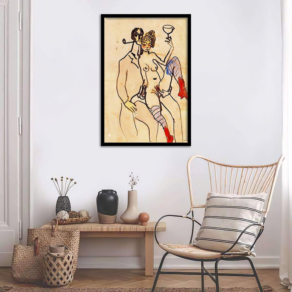 Angel Fernandez de Soto with woman 1903 - Pablo Picasso-gigapixel - Art Print, Frame Art, Painting Art