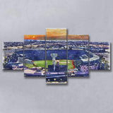 Angel Stadium Los Angeles Angels Watercolor, 5 Pieces, Multi Panel Canvas Prints Wall Art Decor