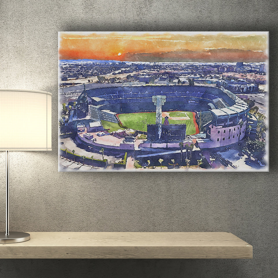 Angel Stadium Los Angeles Angels Watercolor, Sport Art Prints Fan Gift, Canvas Prints Wall Art Decor