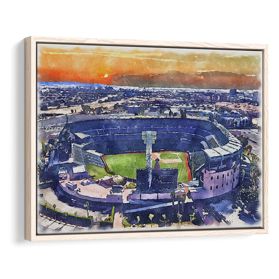 Angel Stadium Los Angeles Angels Watercolor, Sport Art Prints Fan Gift, Framed Canvas Prints Wall Art Decor