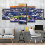 Angel Stadium Los Angeles Angels Watercolor, 5 Pieces, Multi Panel Canvas Prints Wall Art Decor